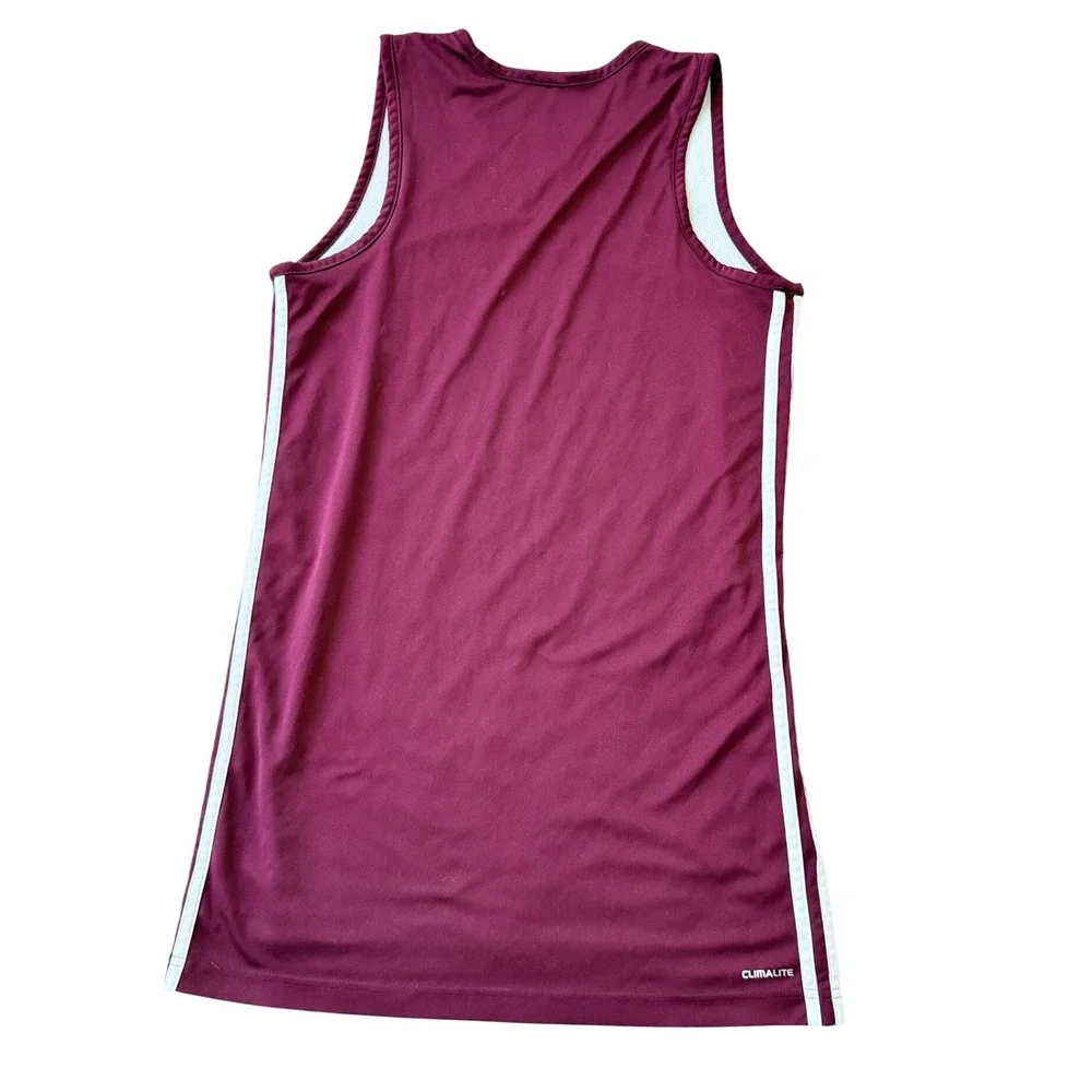 Adidas Reversible Basketball Jersey Mini Dress Maroon White Climalite Streetwear - Picture 6 of 13